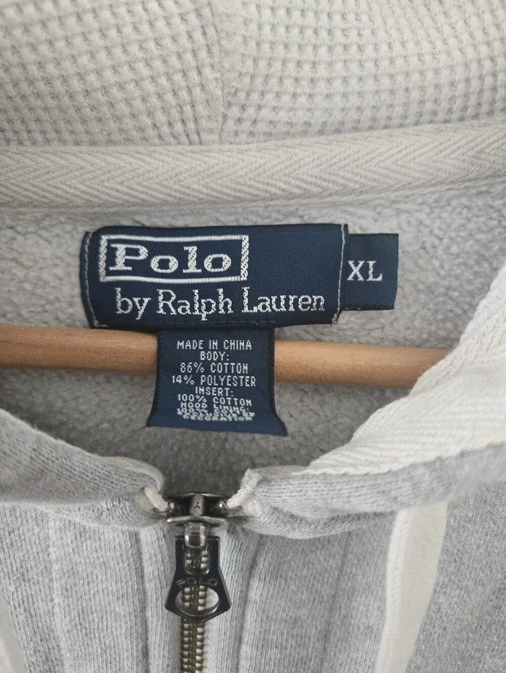 Polo Ralph Lauren Full Zip Hoodie Mens XL Gray Fleece Pony Logo